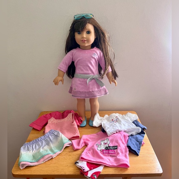 American Girl Pink and Silver Doll with Accessories